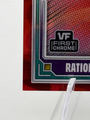 2025 Topps Chrome VeeFriends Rational Rattlesnake Red Refractor back top right corner detail