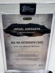 Israel Adesanya 2024 Topps UFC Knockout AKA Ink autograph 1/1 back
