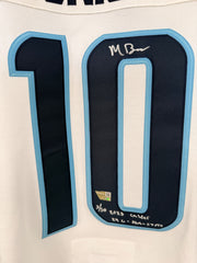 Matty Beniers autograph Fanatics authenticated hologram and 3 of 50 inscription close-up