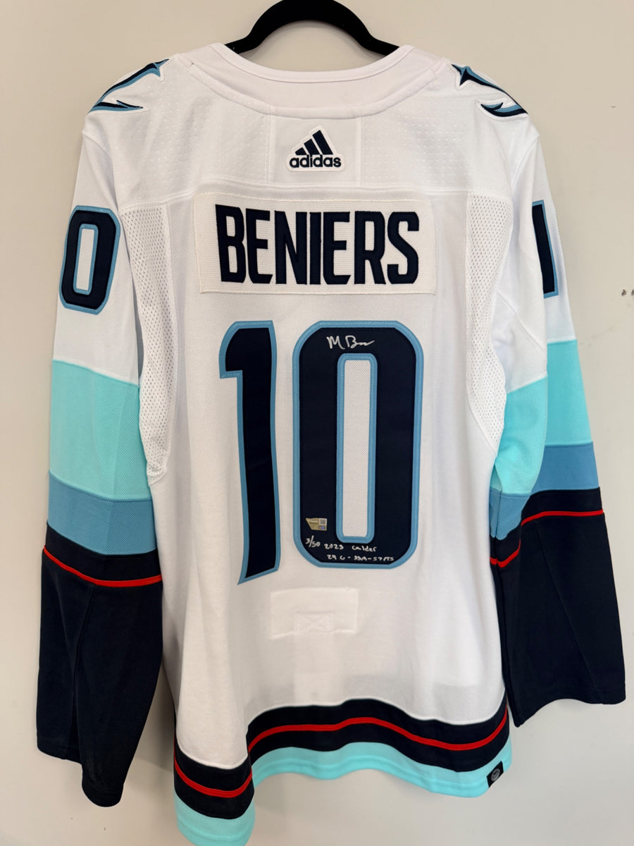 Matty Beniers autographed Seattle Kraken authentic jersey limited edition 3 of 50 back
