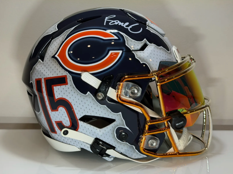 Navy custom Chicago Bears helmet by Nub Grafix