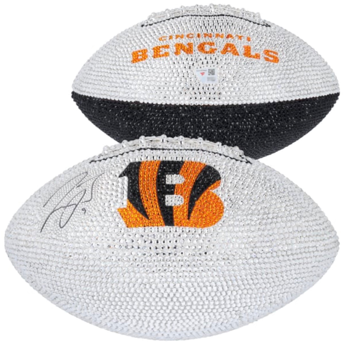 Signed crystal-covered Cincinnati Bengals football by Rock On Sports