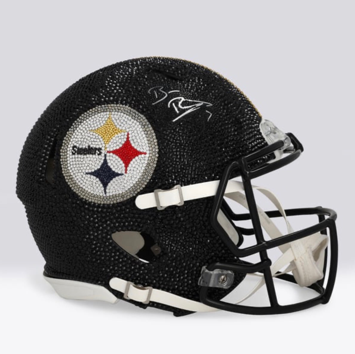 Signed crystal-covered Pittsburgh Steelers helmet by Rock On Sports