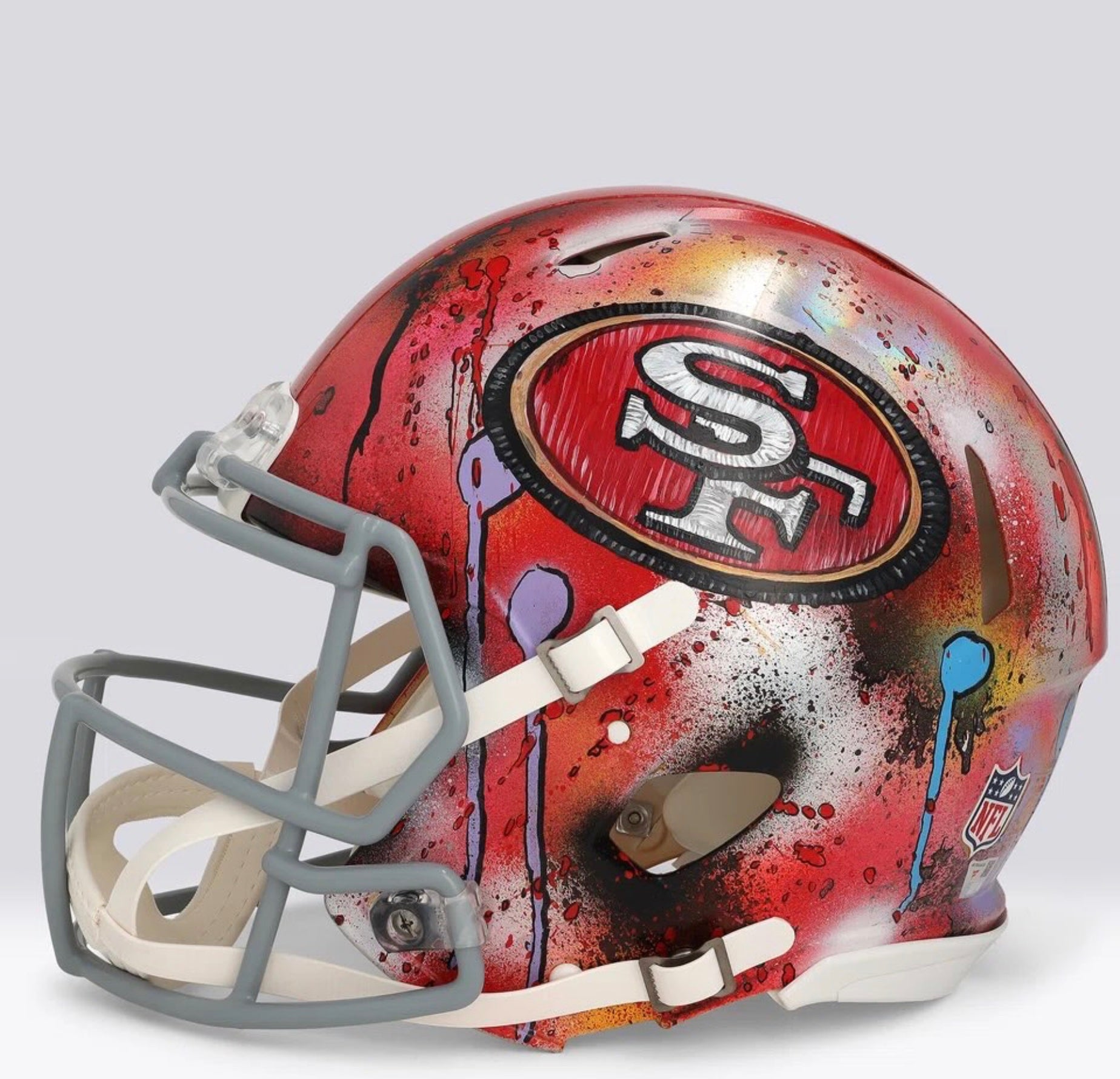 Custom-painted San Francisco 49ers helmet by Shawn Voelker