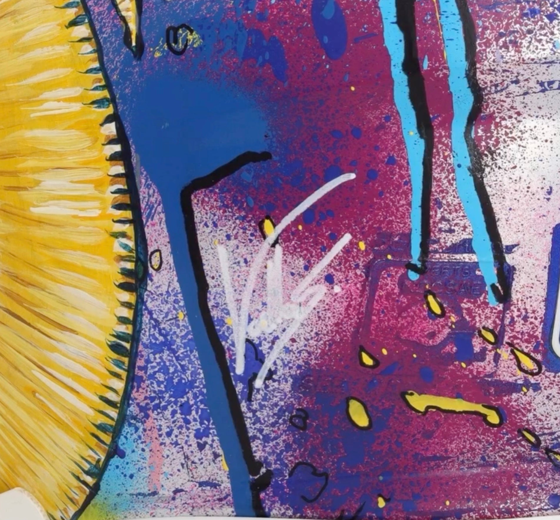 Shawn Voelker signature reference on a painted artwork